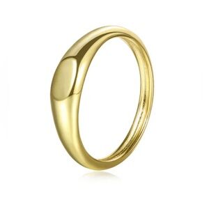 18k Gold Plated 925 Sterling Silver Signet Ring